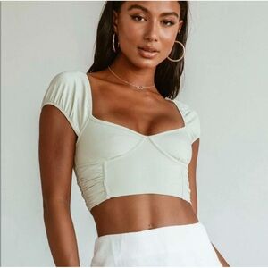 Princess Polly Karla crop top size 4 cream color